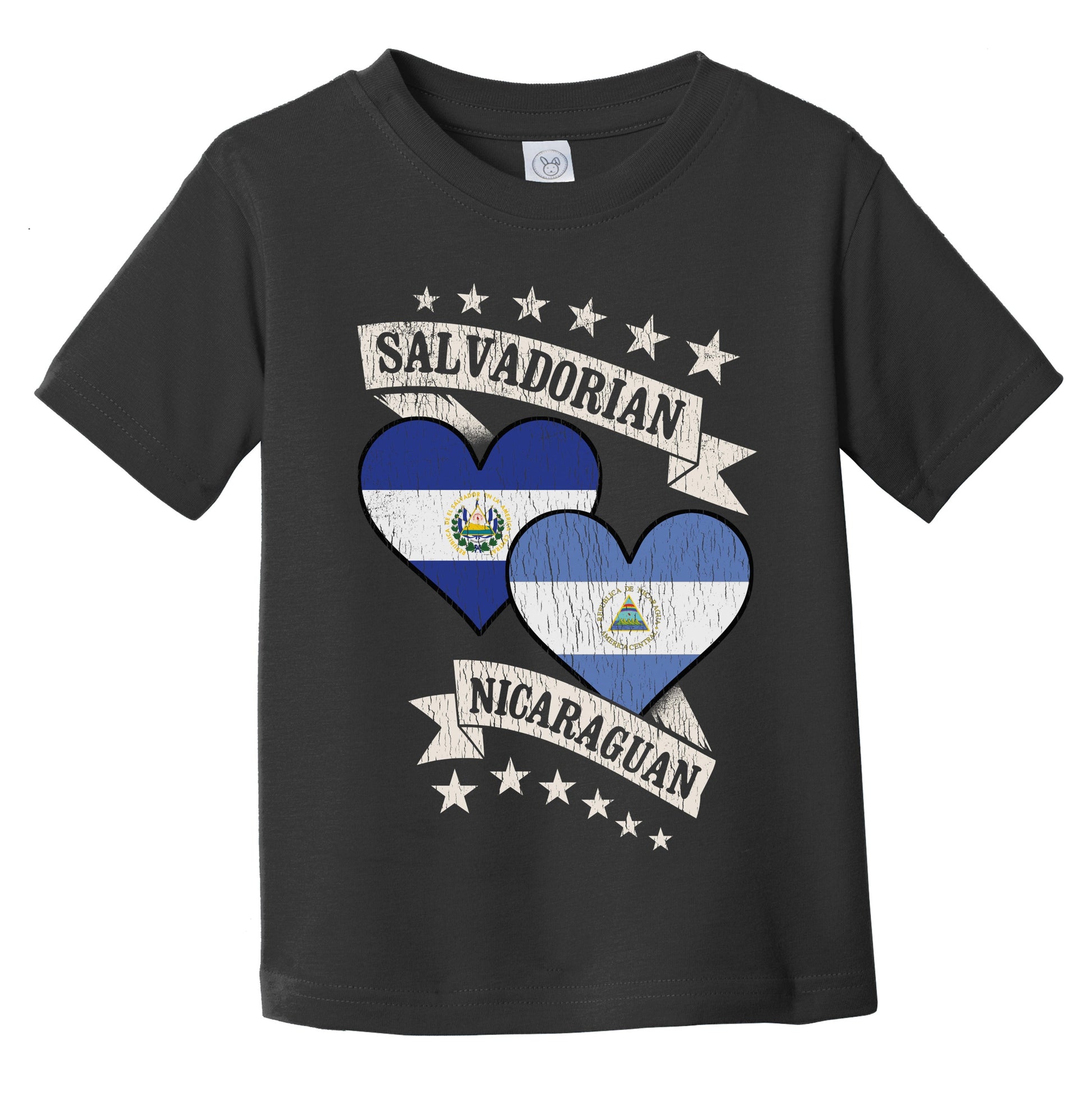 Salvadorian Nicaraguan Heart Flags El Salvador Nicaragua Infant Toddler T-Shirt