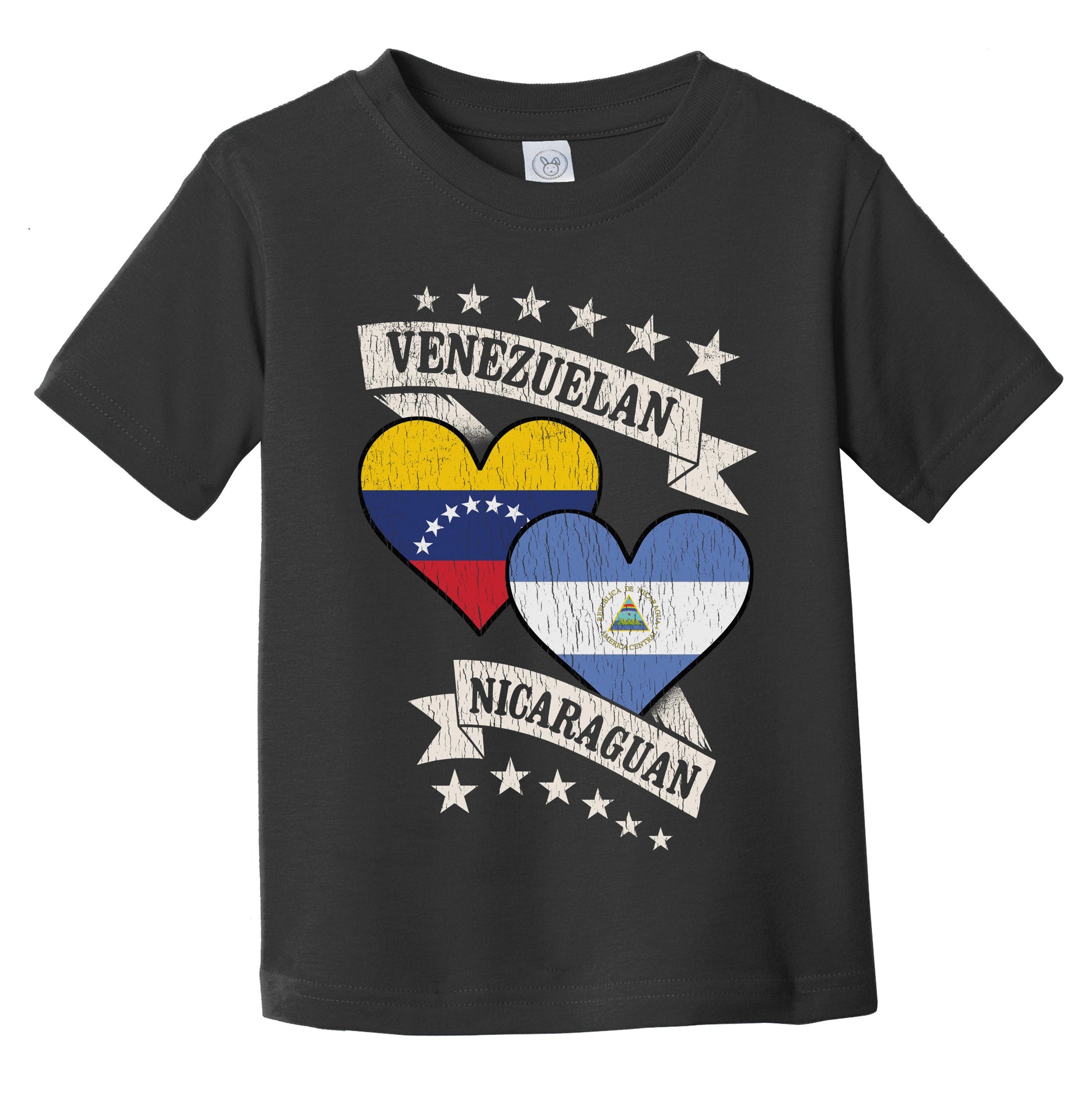 Venezuelan Nicaraguan Heart Flags Venezuela Nicaragua Infant Toddler T-Shirt