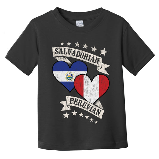 Salvadorian Peruvian Heart Flags El Salvador Peru Infant Toddler T-Shirt