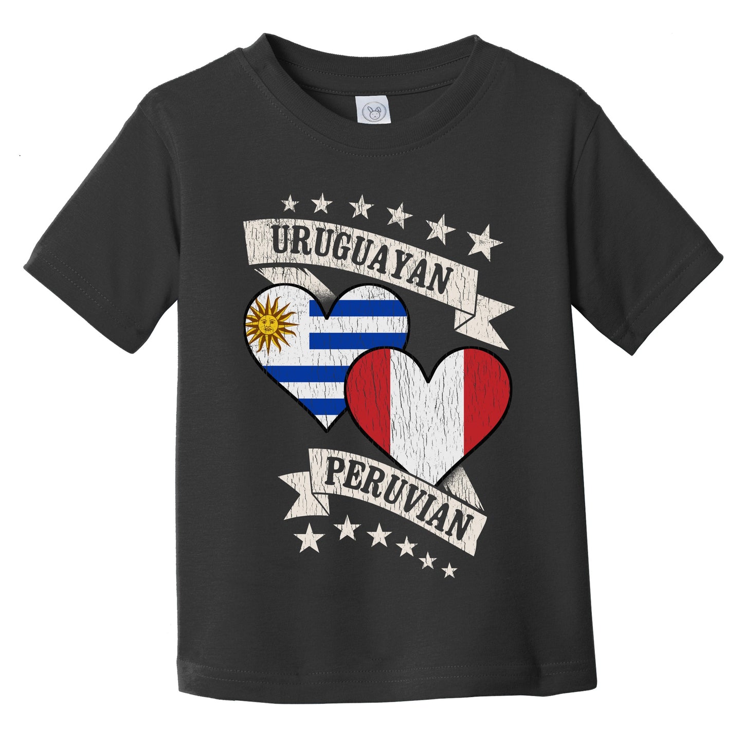 Uruguayan Peruvian Heart Flags Uruguay Peru Infant Toddler T-Shirt