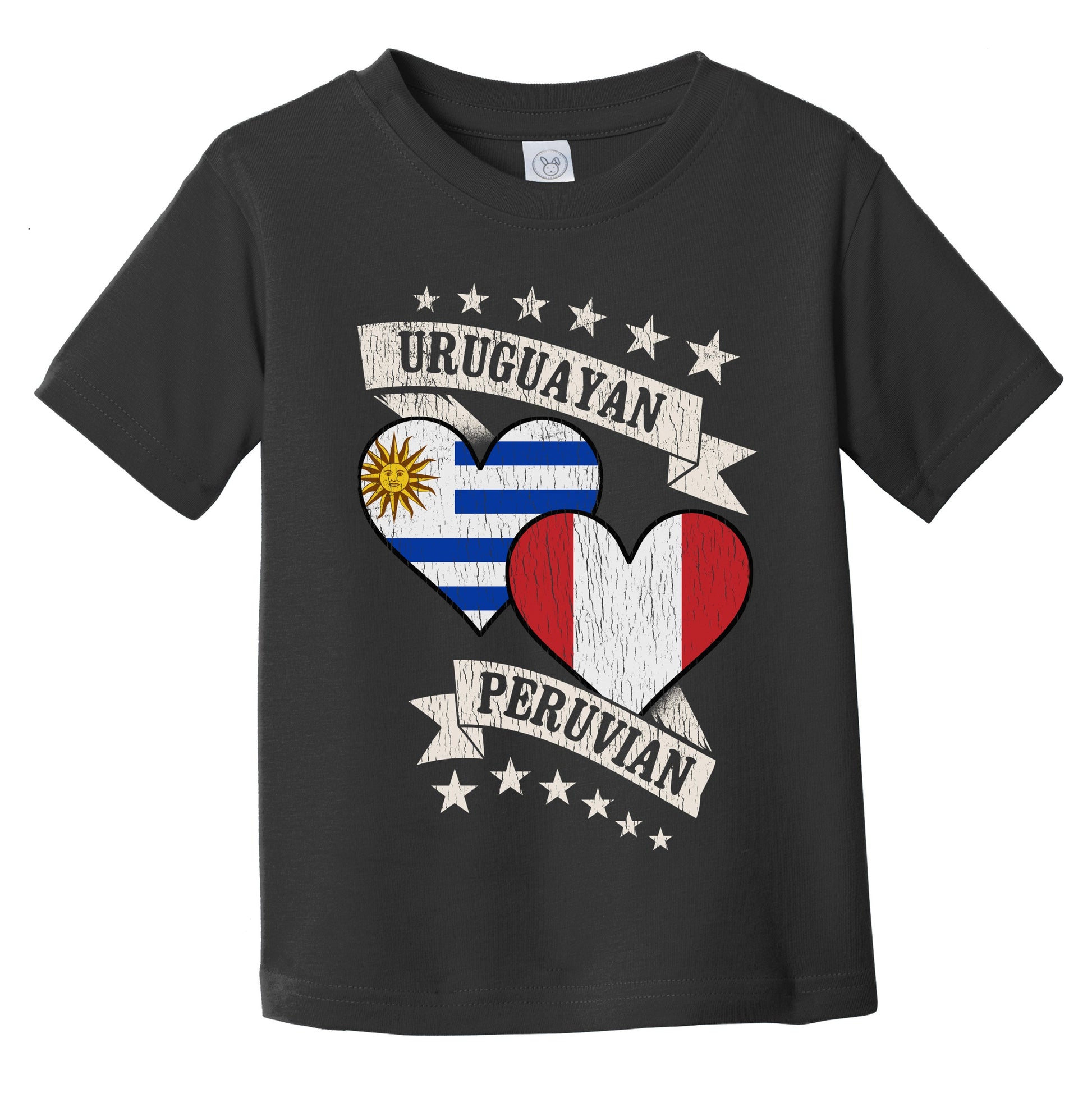 Uruguayan Peruvian Heart Flags Uruguay Peru Infant Toddler T-Shirt