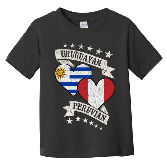 Uruguayan Peruvian Heart Flags Uruguay Peru Infant Toddler T-Shirt