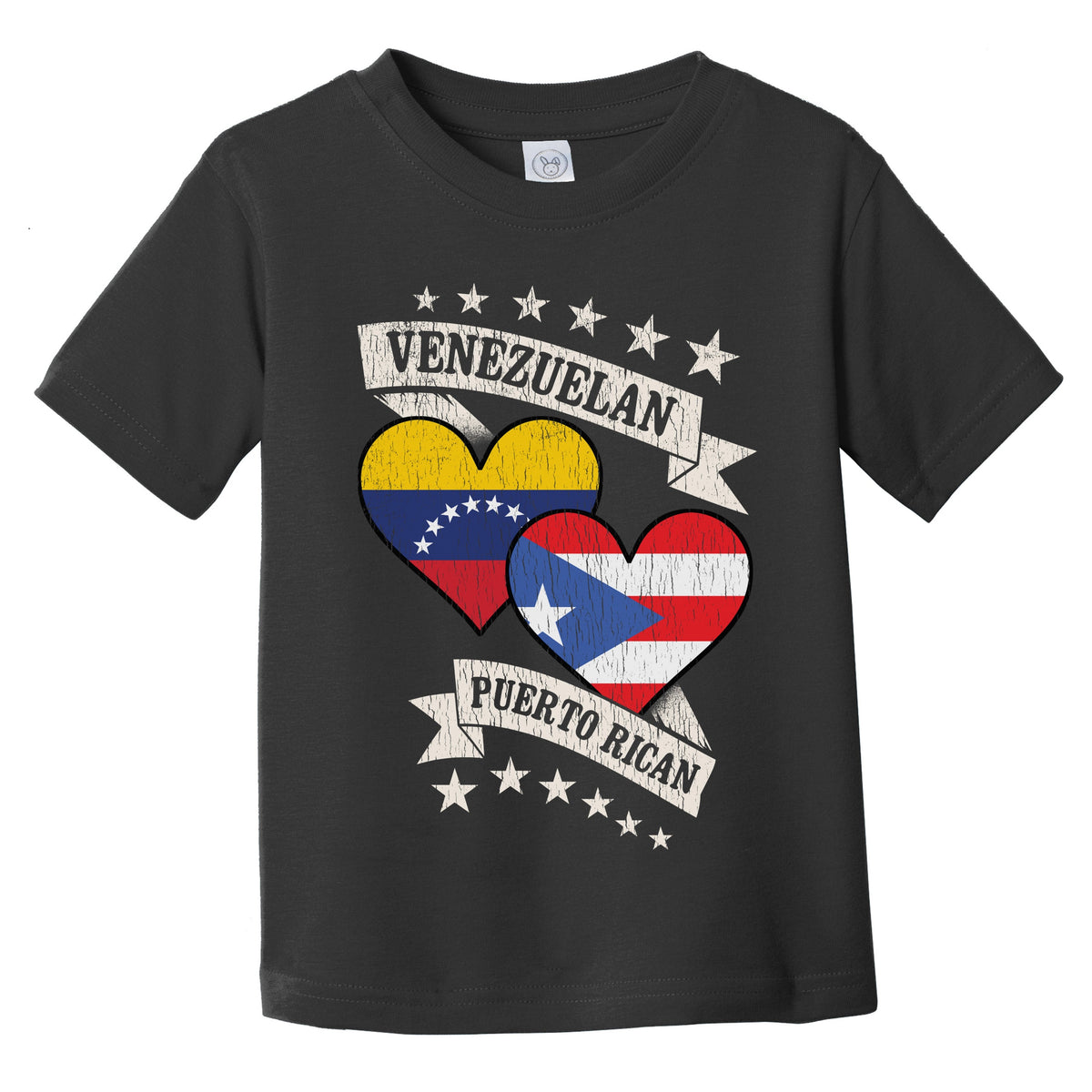 Venezuelan Puerto Rican Heart Flags Venezuela Puerto Rico Infant Toddler T-Shirt