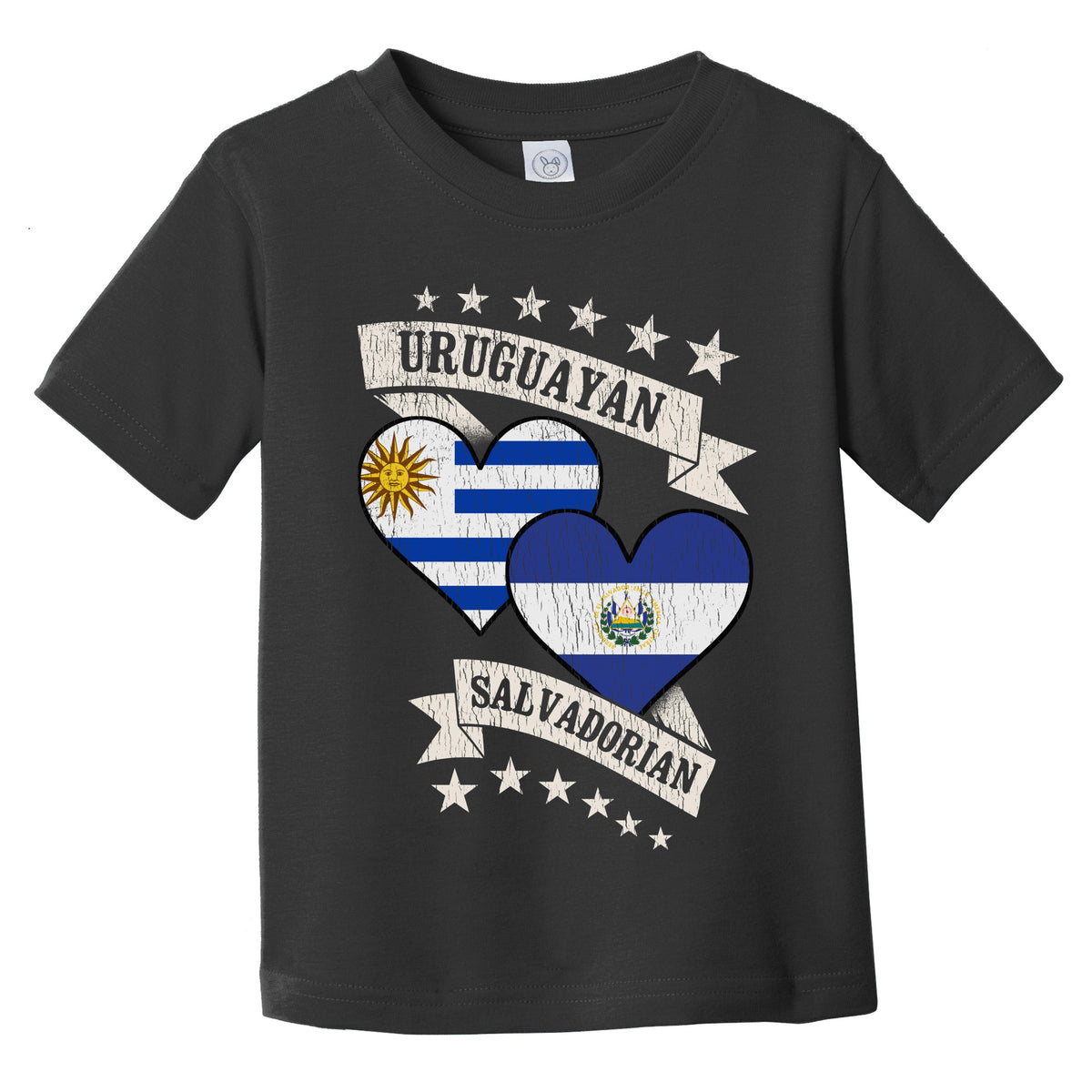 Uruguayan Salvadorian Heart Flags Uruguay El Salvador Infant Toddler T-Shirt