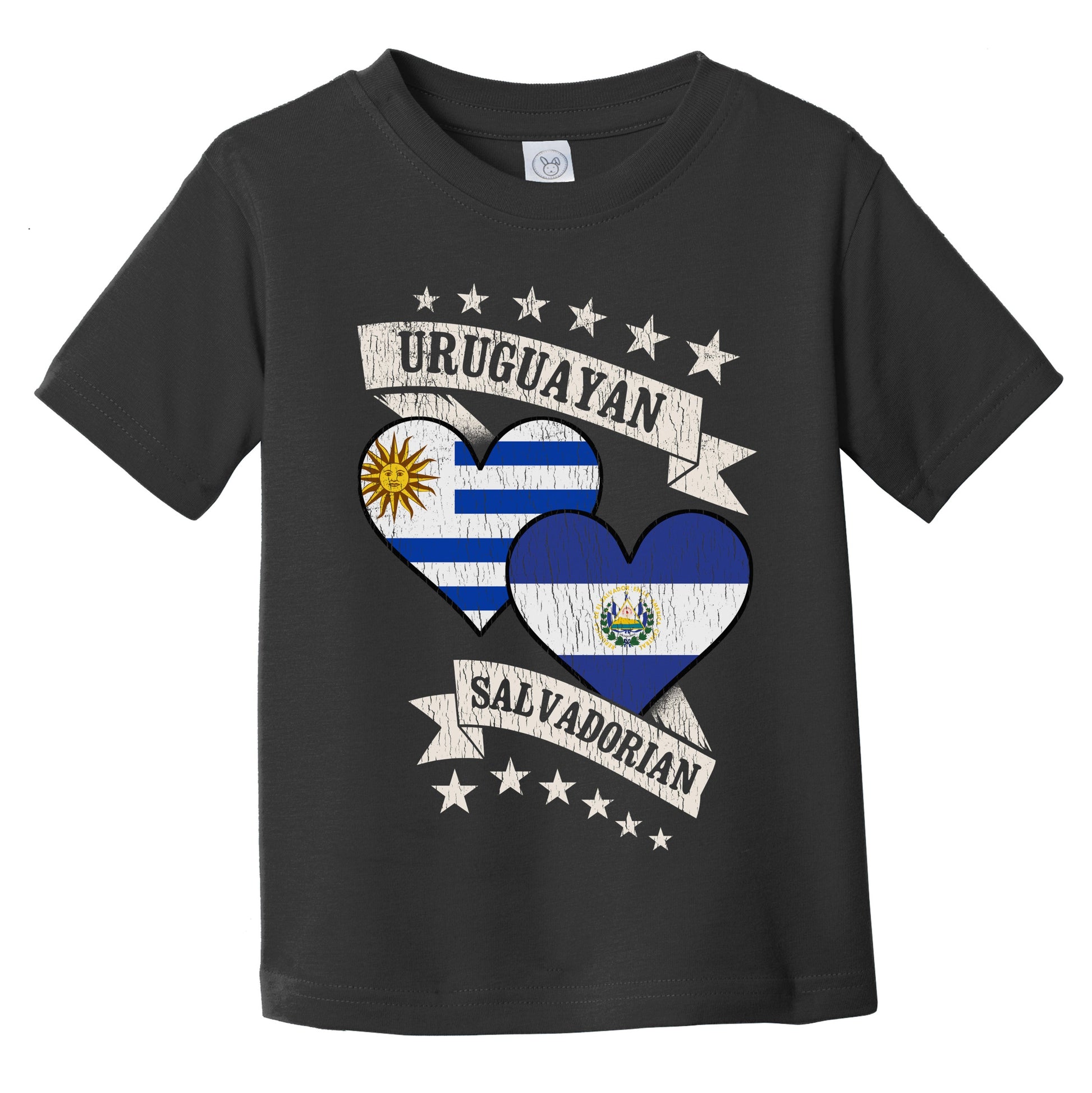 Uruguayan Salvadorian Heart Flags Uruguay El Salvador Infant Toddler T-Shirt