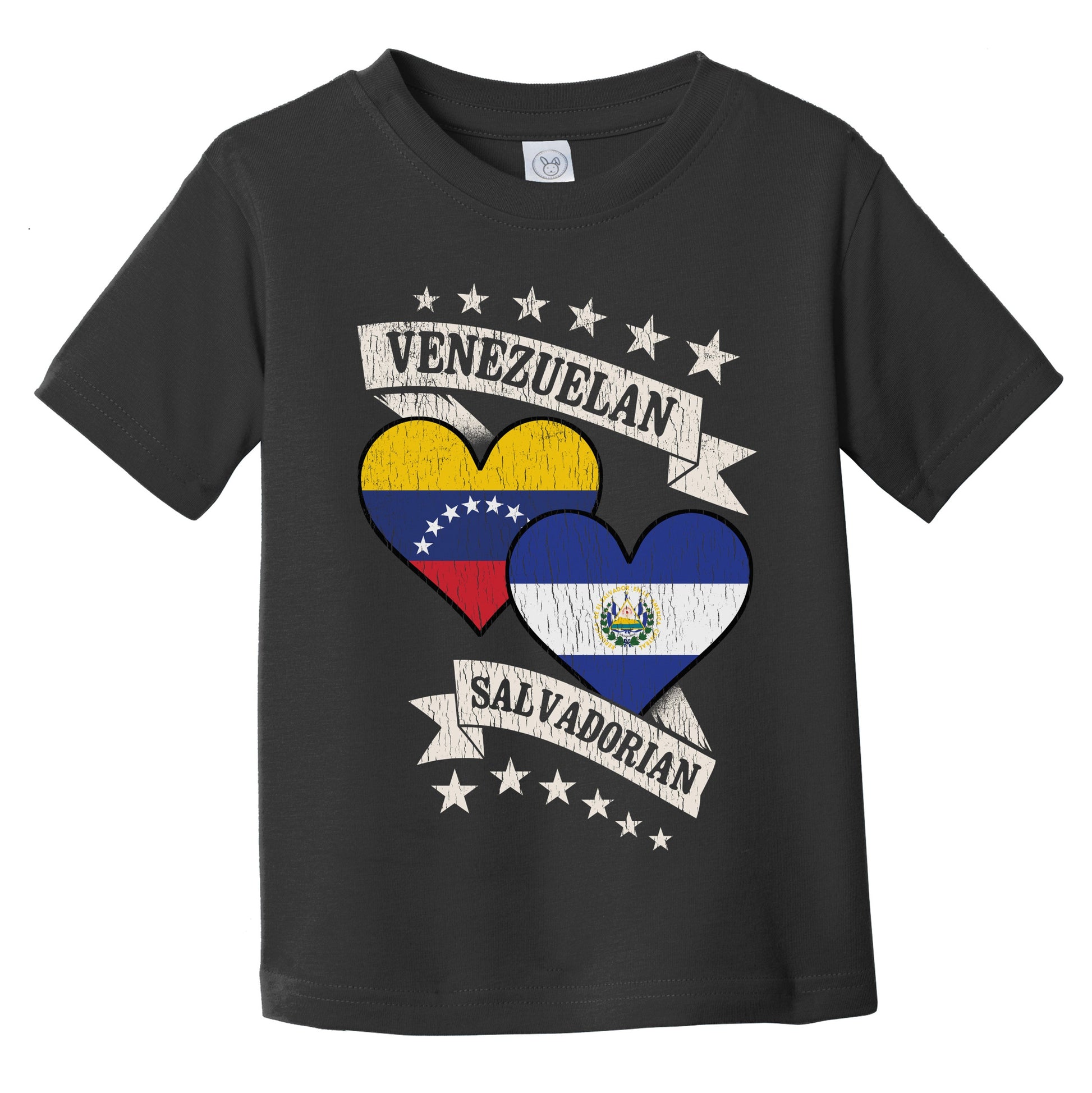 Venezuelan Salvadorian Heart Flags Venezuela El Salvador Infant Toddler T-Shirt