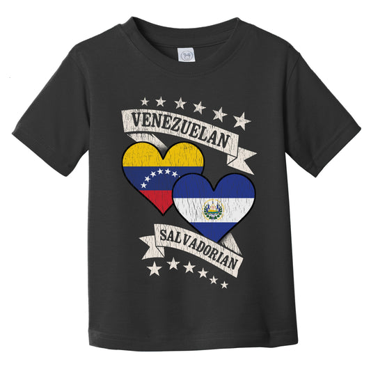 Venezuelan Salvadorian Heart Flags Venezuela El Salvador Infant Toddler T-Shirt
