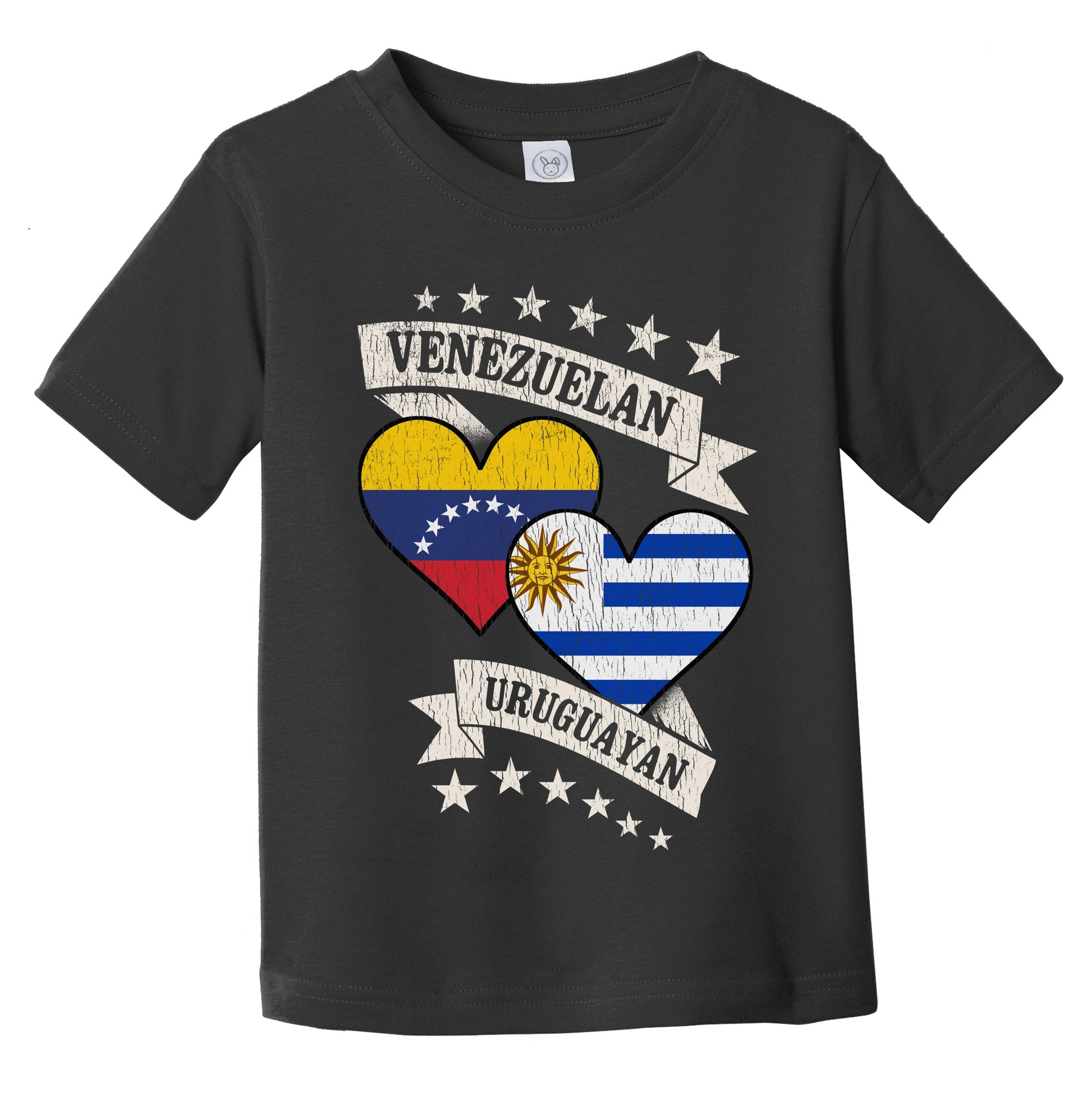 Venezuelan Uruguayan Heart Flags Venezuela Uruguay Infant Toddler T-Shirt