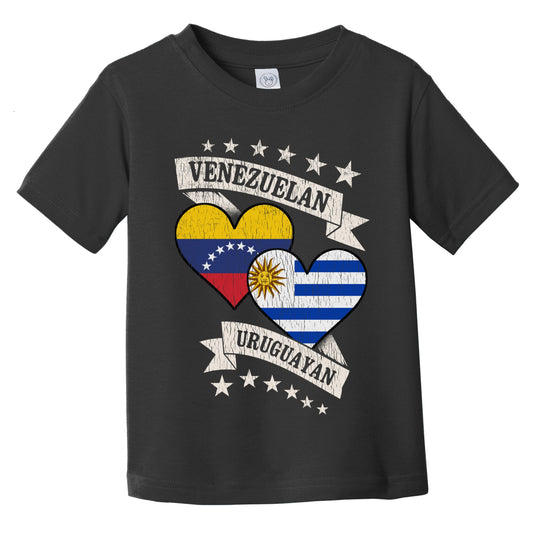 Venezuelan Uruguayan Heart Flags Venezuela Uruguay Infant Toddler T-Shirt