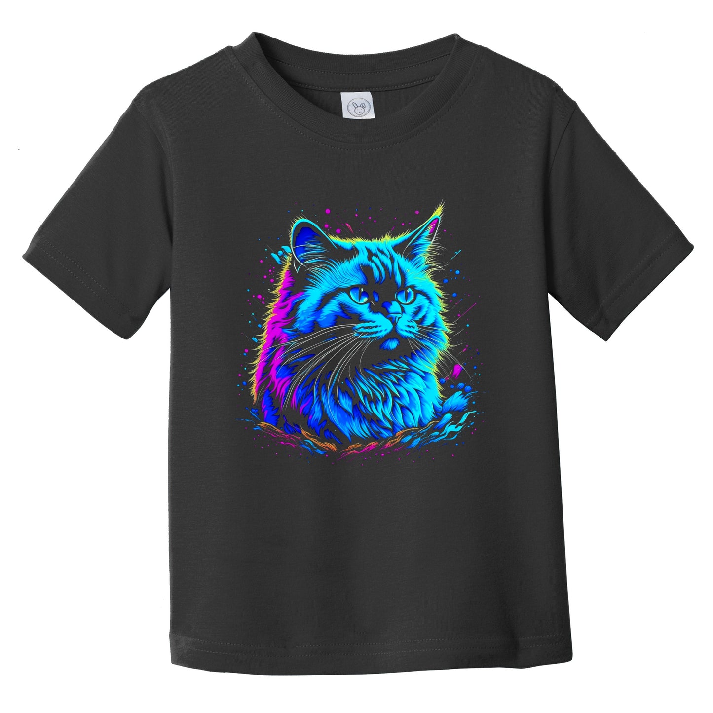 Colorful Bright Birman Cat Vibrant Psychedelic Cat Art Infant Toddler T-Shirt