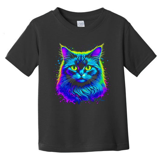 Colorful Bright Ragdoll Cat Vibrant Psychedelic Cat Art Infant Toddler T-Shirt