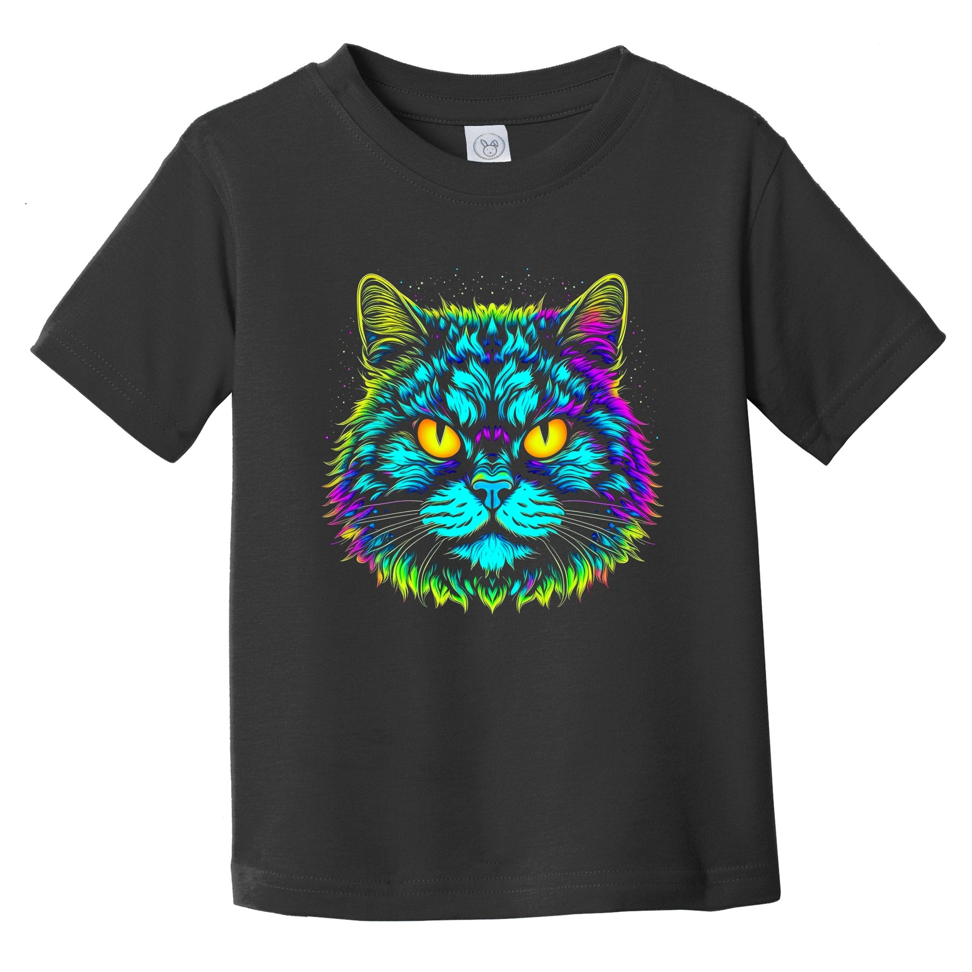 Colorful Bright Selkirk Rex Cat Vibrant Psychedelic Cat Art Infant Toddler T-Shirt
