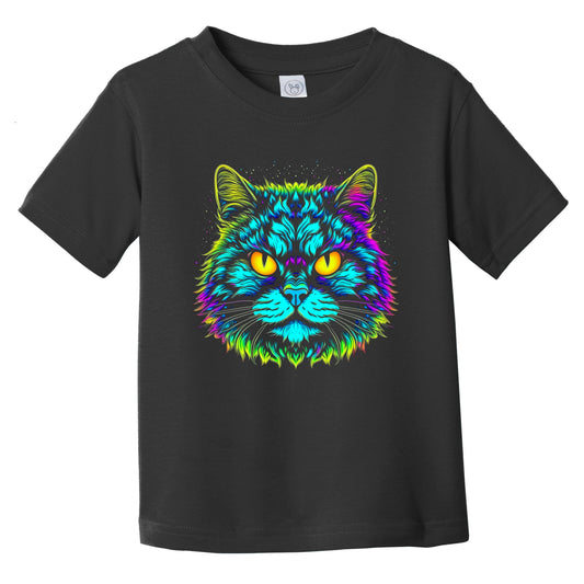 Colorful Bright Selkirk Rex Cat Vibrant Psychedelic Cat Art Infant Toddler T-Shirt