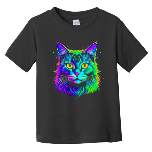 Colorful Bright Turkish Angora Cat Vibrant Psychedelic Art Infant Toddler T-Shirt