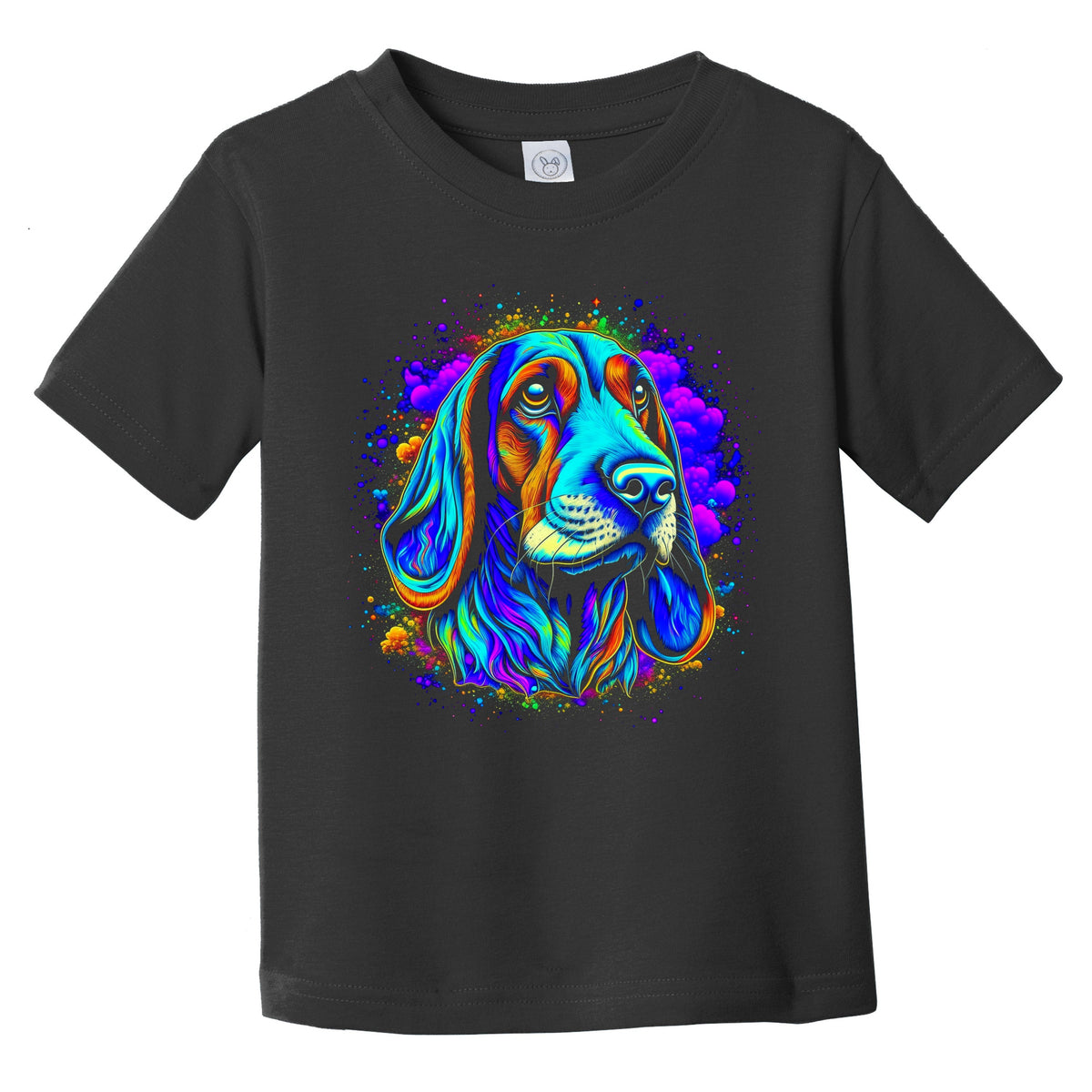 Colorful Bright Basset Hound Vibrant Psychedelic Dog Art Infant Toddler T-Shirt