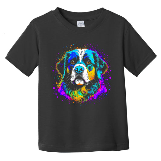 Colorful Bright Bernese Mountain Dog Vibrant Psychedelic Art Infant Toddler T-Shirt