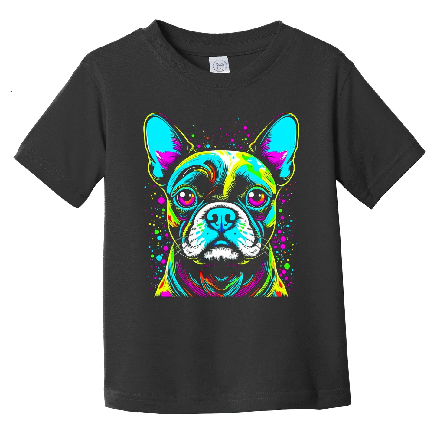 Colorful Bright Boston Terrier Vibrant Psychedelic Dog Art Infant Toddler T-Shirt