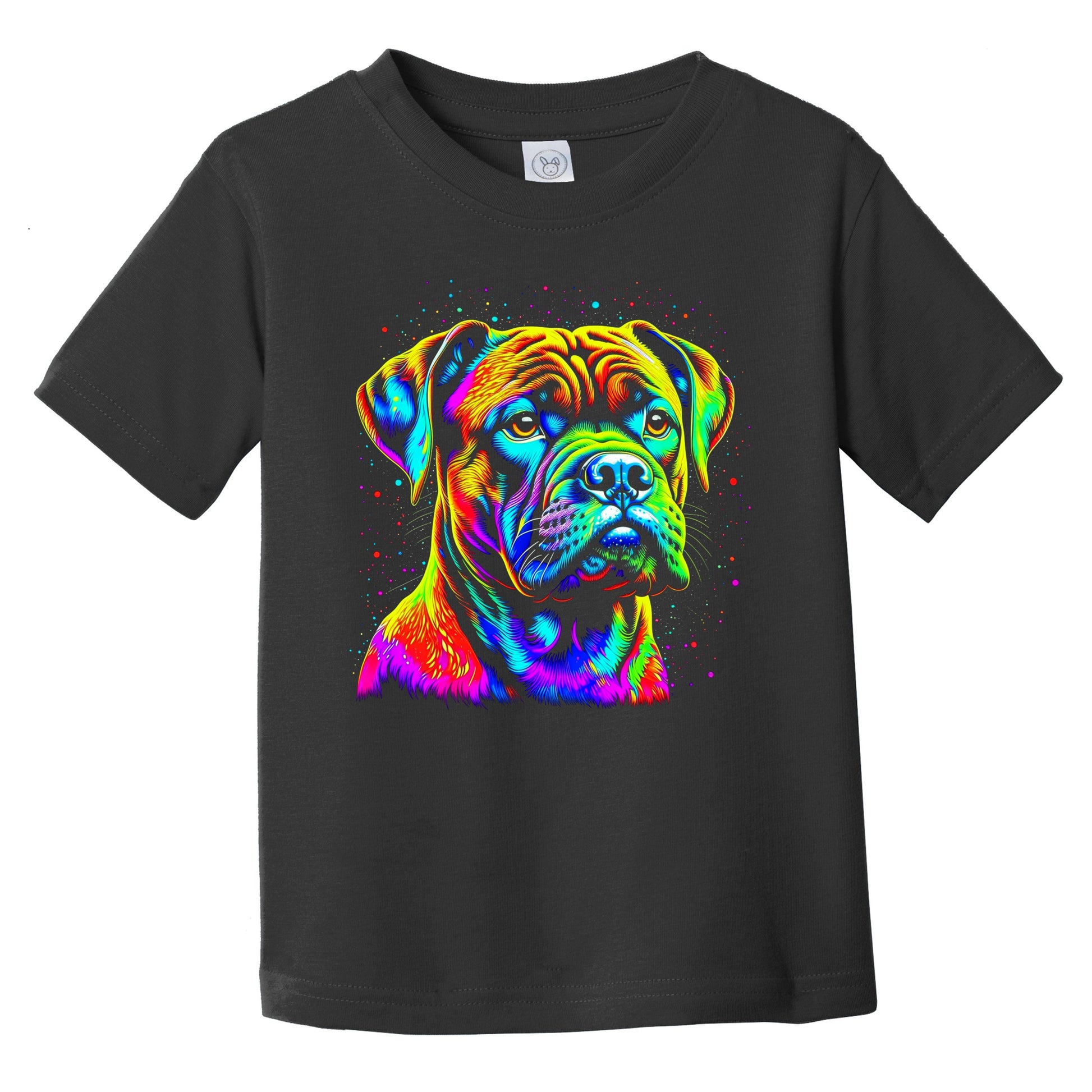 Colorful Bright Boxer Vibrant Psychedelic Dog Art Infant Toddler T-Shirt