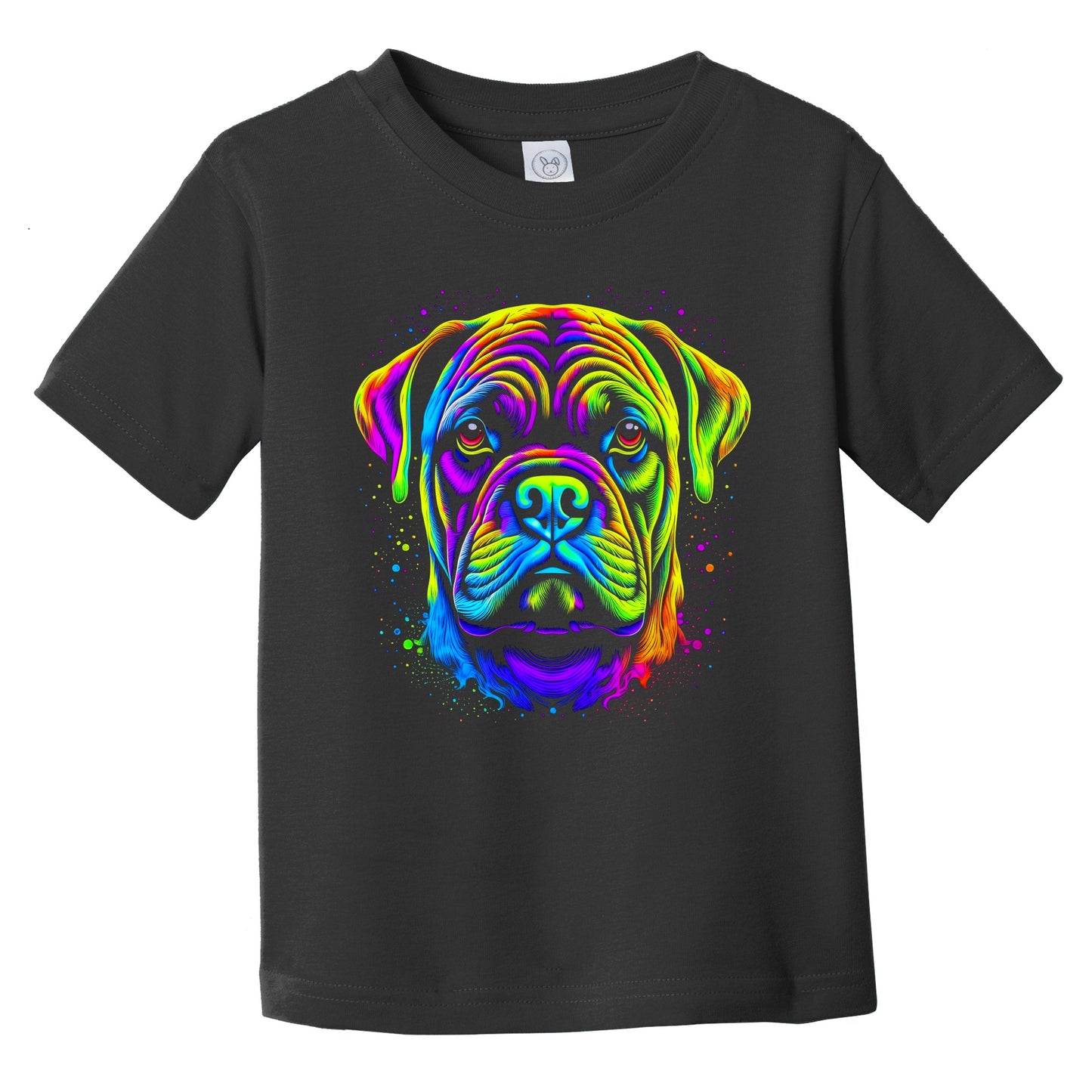 Colorful Bright Bullmastiff Vibrant Psychedelic Dog Art Infant Toddler T-Shirt