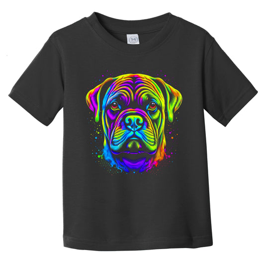 Colorful Bright Bullmastiff Vibrant Psychedelic Dog Art Infant Toddler T-Shirt