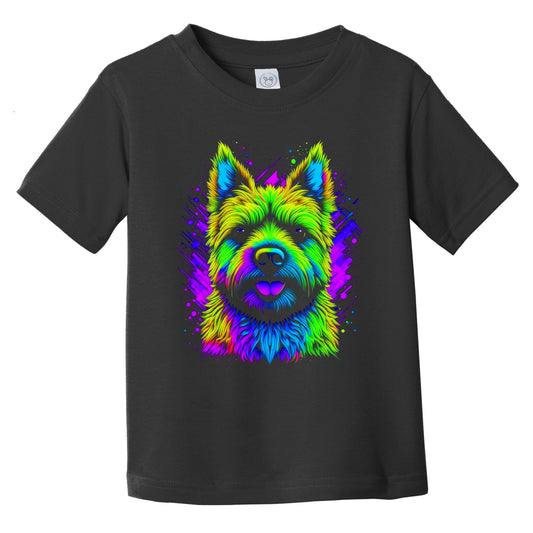 Colorful Bright Cairn Terrier Vibrant Psychedelic Dog Art Infant Toddler T-Shirt
