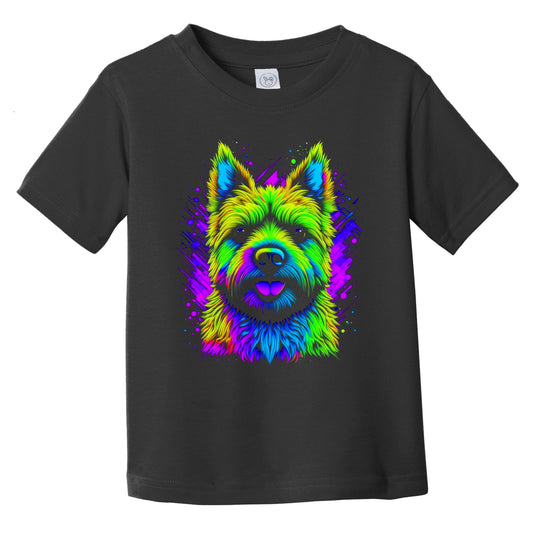 Colorful Bright Cairn Terrier Vibrant Psychedelic Dog Art Infant Toddler T-Shirt