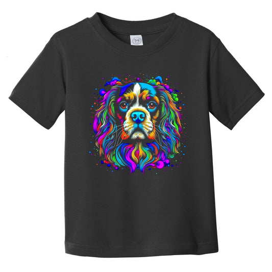 Colorful Bright Cavalier King Charles Spaniel Vibrant Art Infant Toddler T-Shirt