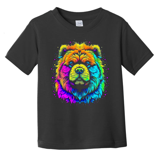 Colorful Bright Chow Chow Vibrant Psychedelic Dog Art Infant Toddler T-Shirt