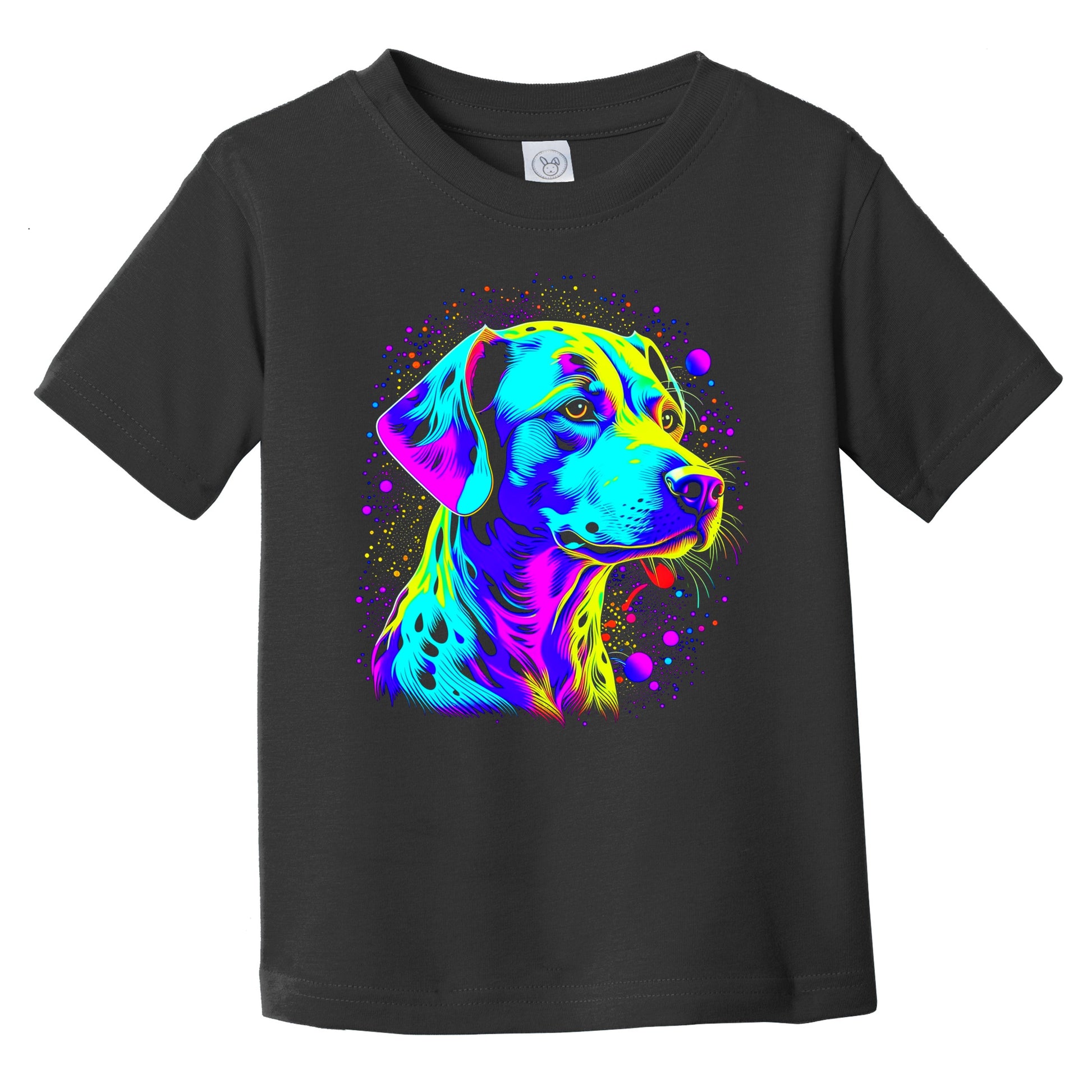 Colorful Bright Dalmatian Vibrant Psychedelic Dog Art Infant Toddler T-Shirt
