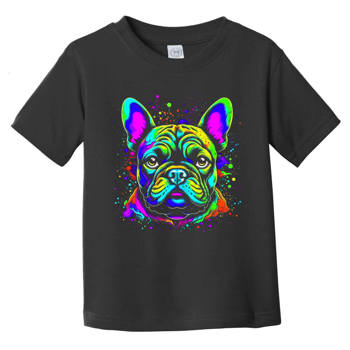 Colorful Bright French Bulldog Vibrant Psychedelic Dog Art Infant Toddler T-Shirt