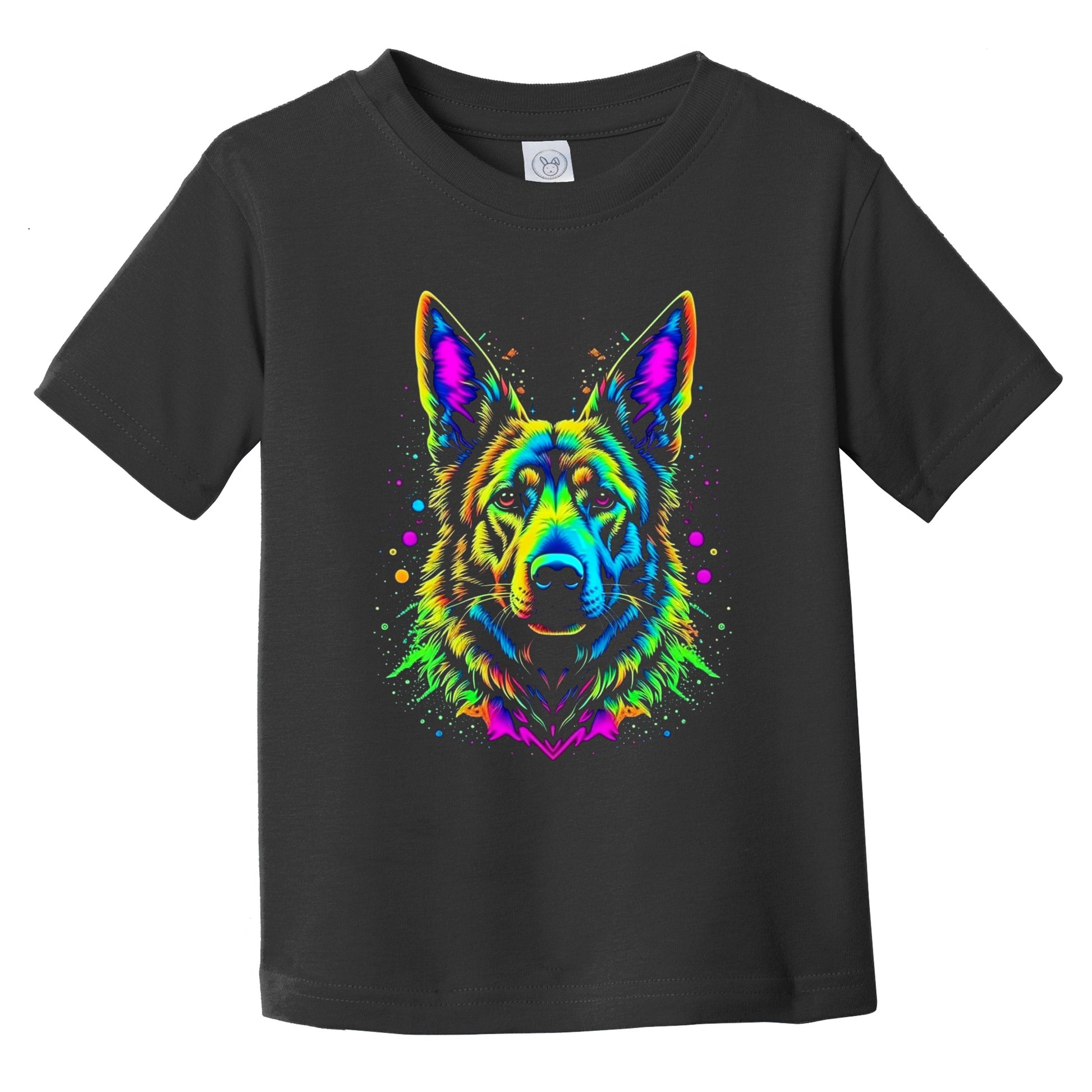 Colorful Bright German Shepherd Vibrant Psychedelic Dog Art Infant Toddler T-Shirt