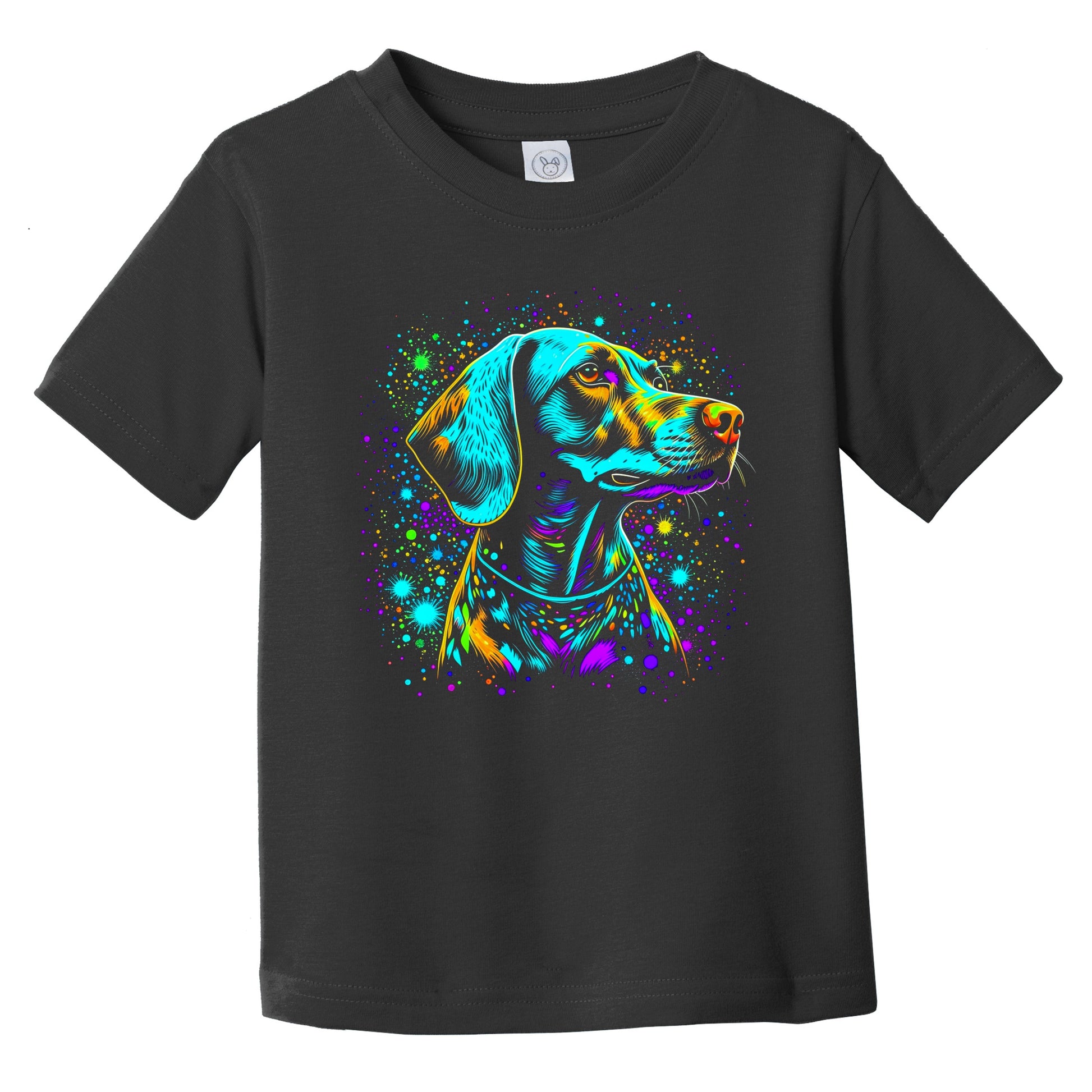 Colorful Bright German Shorthaired Pointer Vibrant Dog Art Infant Toddler T-Shirt