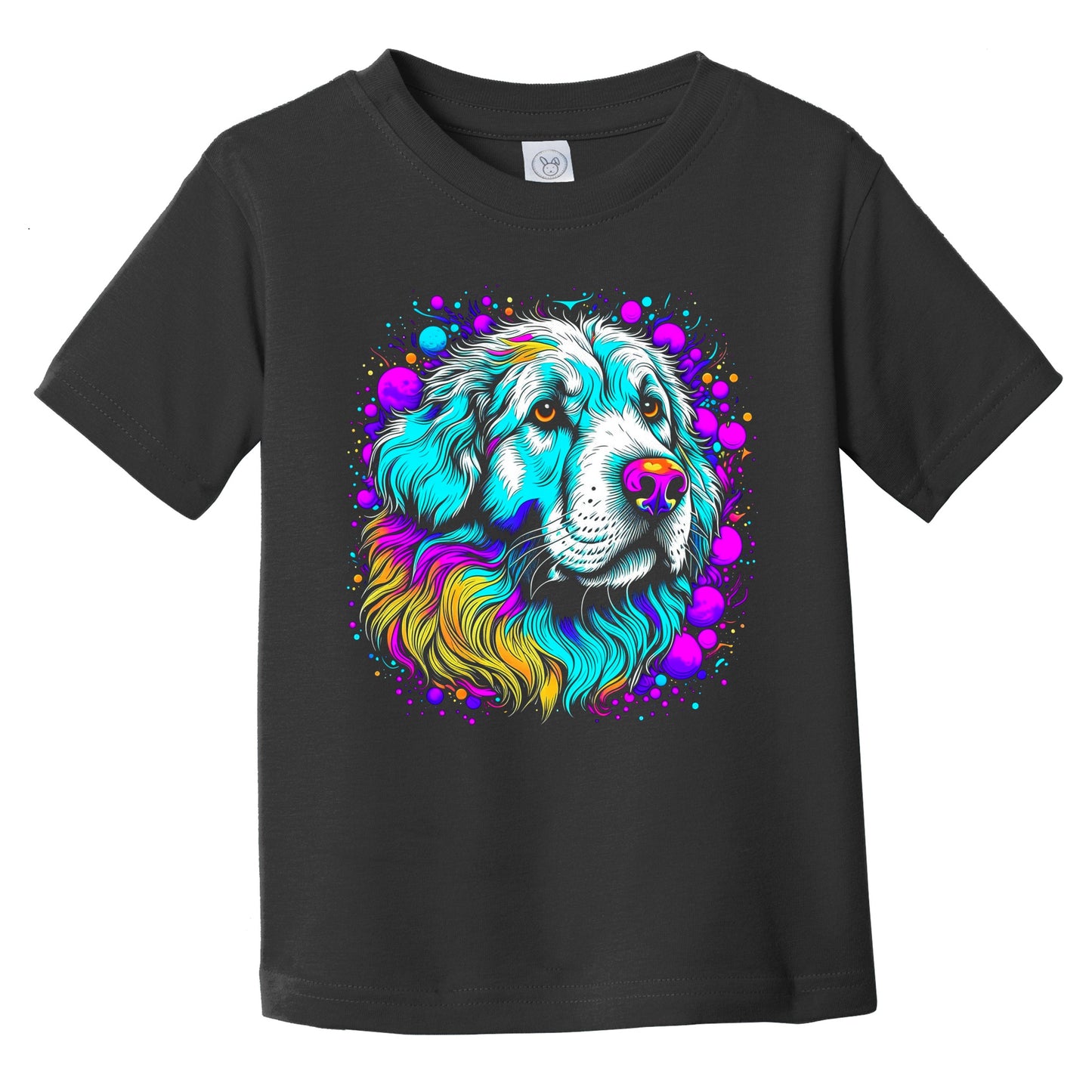 Colorful Bright Great Pyrenees Vibrant Psychedelic Dog Art Infant Toddler T-Shirt