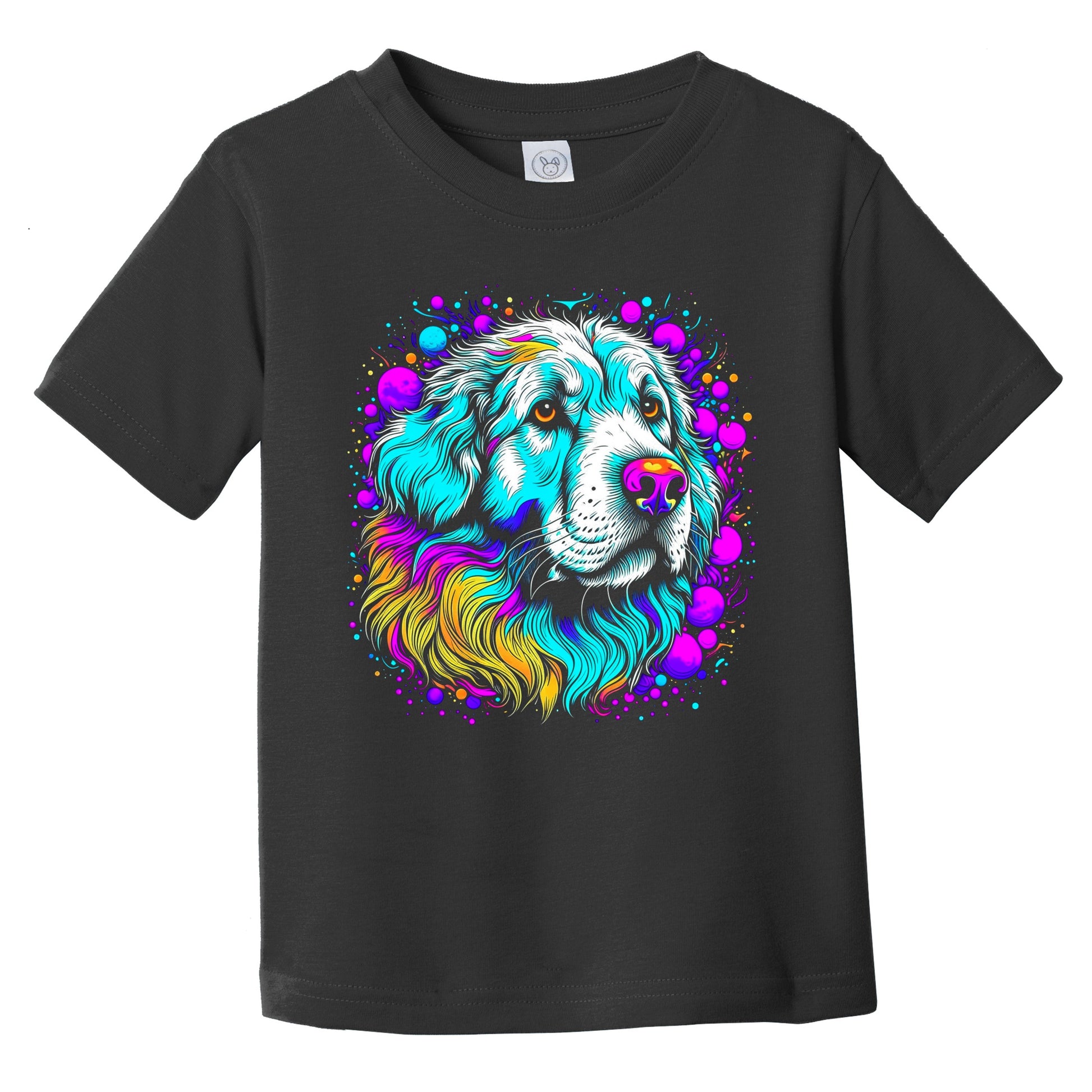 Colorful Bright Great Pyrenees Vibrant Psychedelic Dog Art Infant Toddler T-Shirt