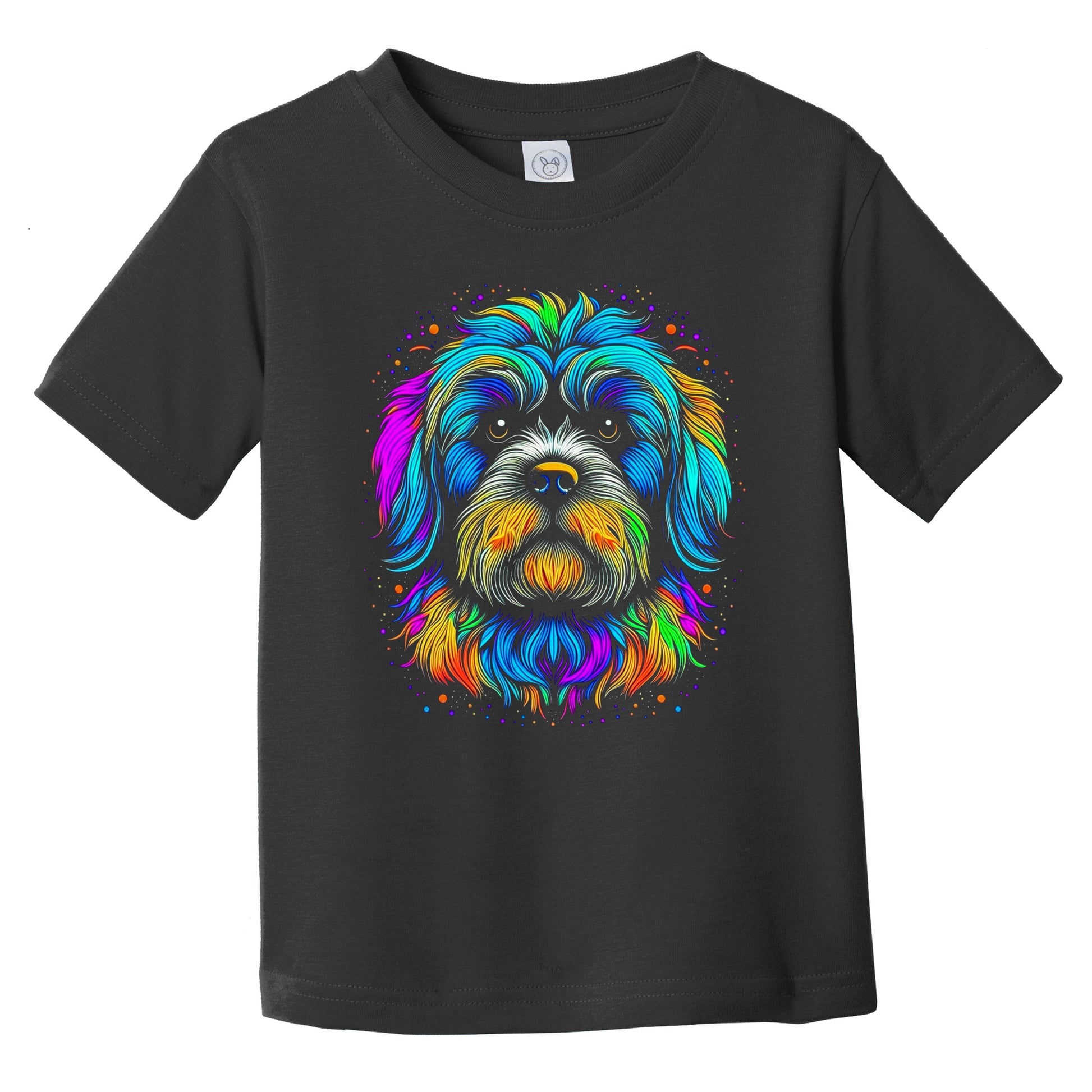 Colorful Bright Havanese Vibrant Psychedelic Dog Art Infant Toddler T-Shirt