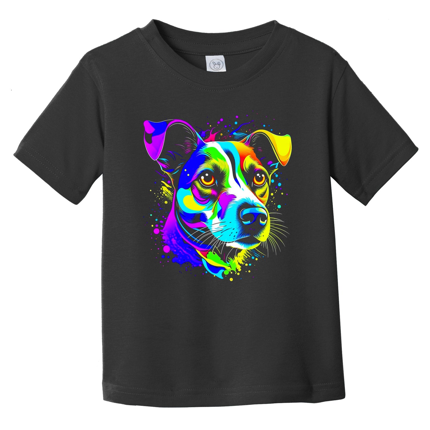 Colorful Bright Jack Russell Terrier Vibrant Psychedelic Art Infant Toddler T-Shirt