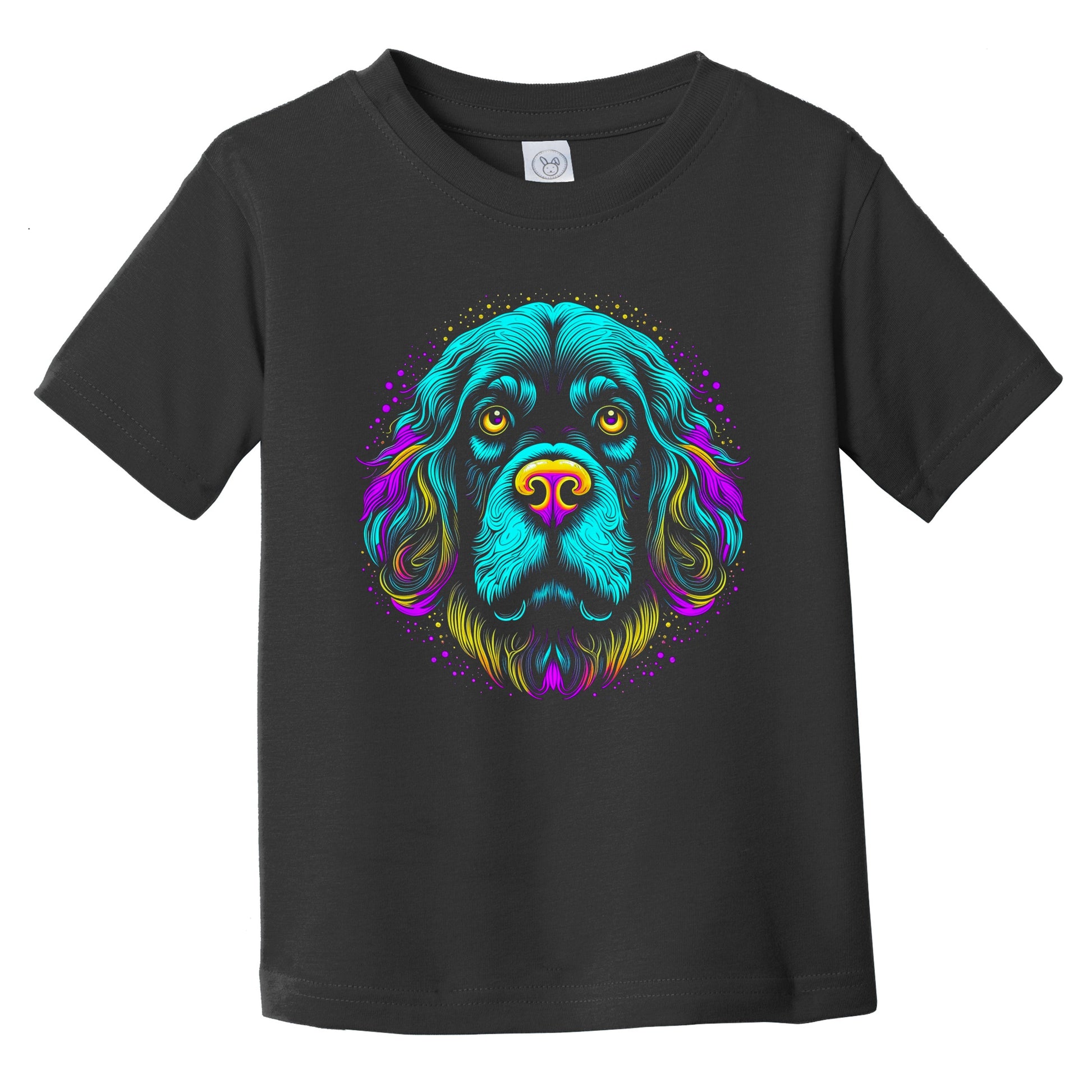 Colorful Bright Newfoundland Vibrant Psychedelic Dog Art Infant Toddler T-Shirt