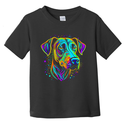 Colorful Bright Rhodesian Ridgeback Vibrant Psychedelic Art Infant Toddler T-Shirt