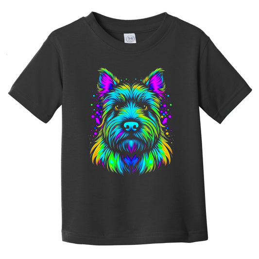 Colorful Bright Scottish Terrier Vibrant Psychedelic Dog Art Infant Toddler T-Shirt