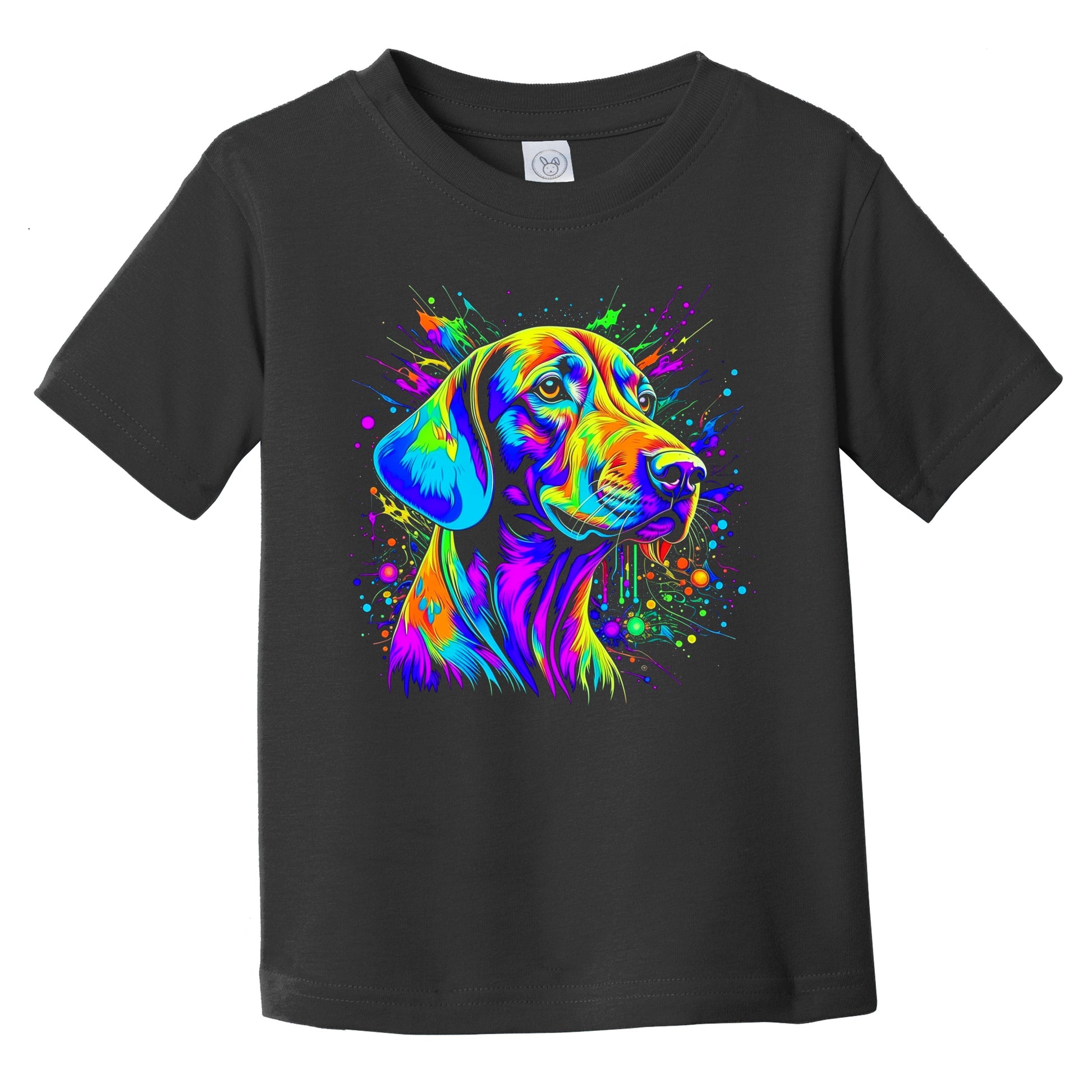 Colorful Bright Vizsla Vibrant Psychedelic Dog Art Infant Toddler T-Shirt