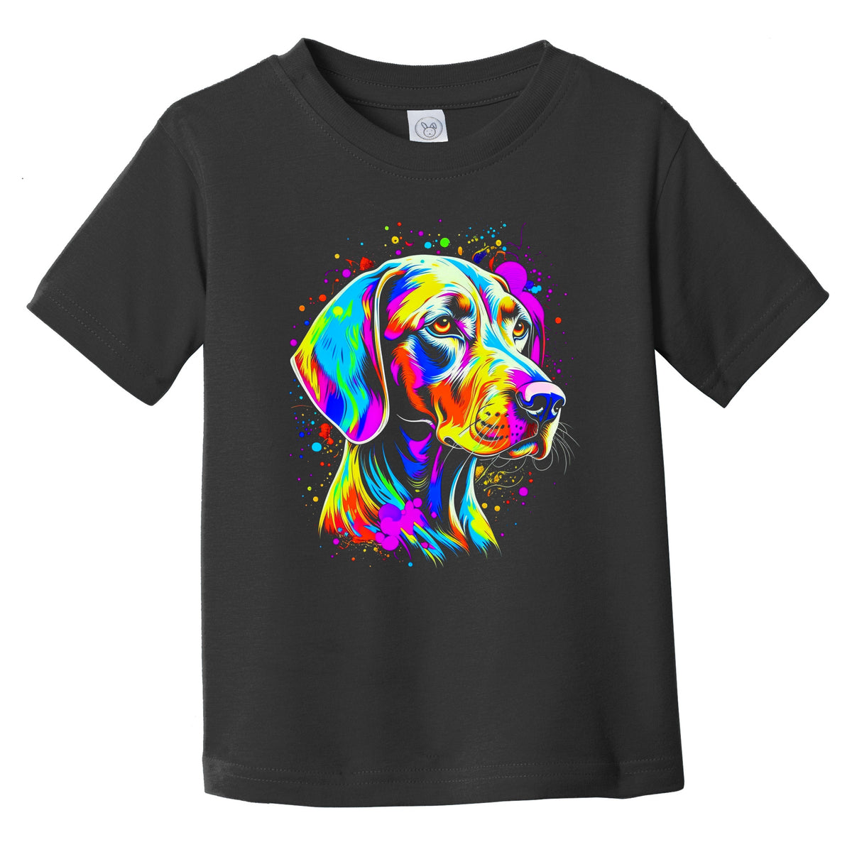 Colorful Bright Weimaraner Vibrant Psychedelic Dog Art Infant Toddler T-Shirt
