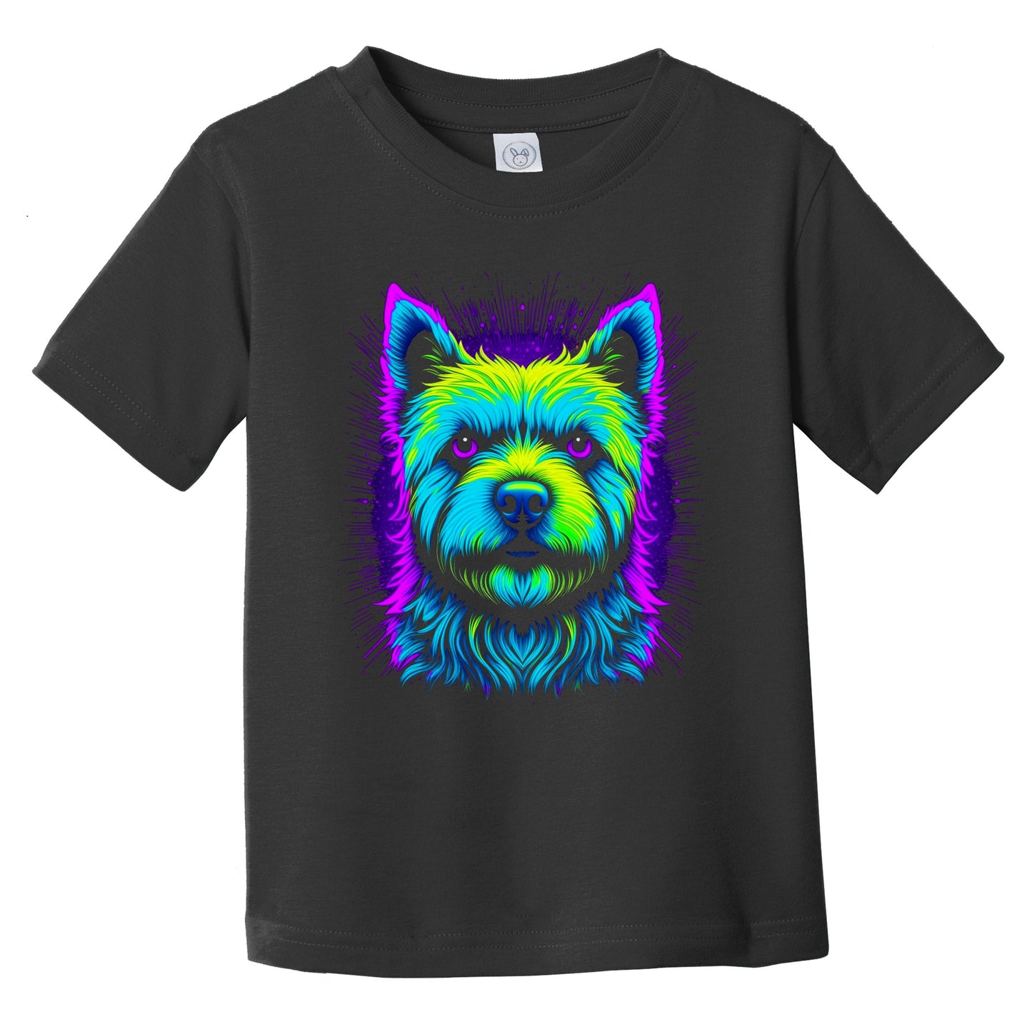 Colorful Bright Westie Vibrant Psychedelic Dog Art Infant Toddler T-Shirt