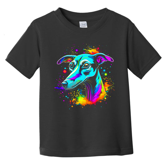 Colorful Bright Whippet Vibrant Psychedelic Dog Art Infant Toddler T-Shirt