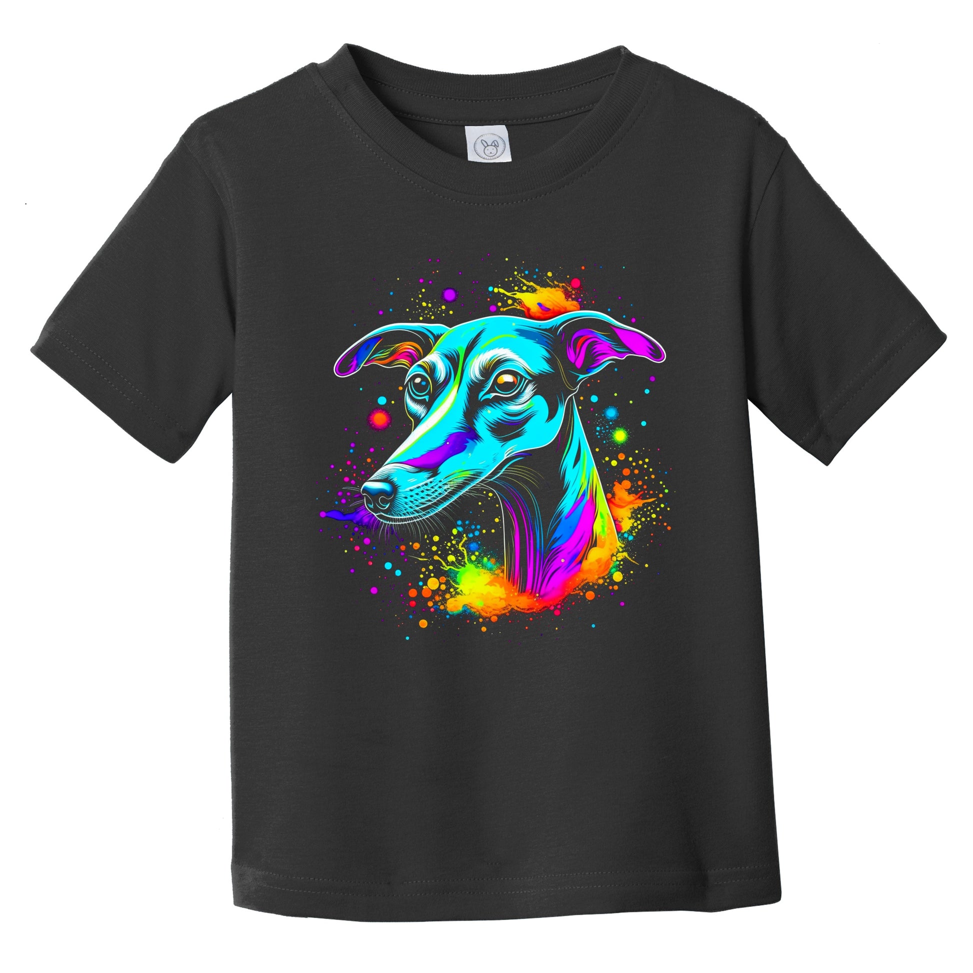 Colorful Bright Whippet Vibrant Psychedelic Dog Art Infant Toddler T-Shirt