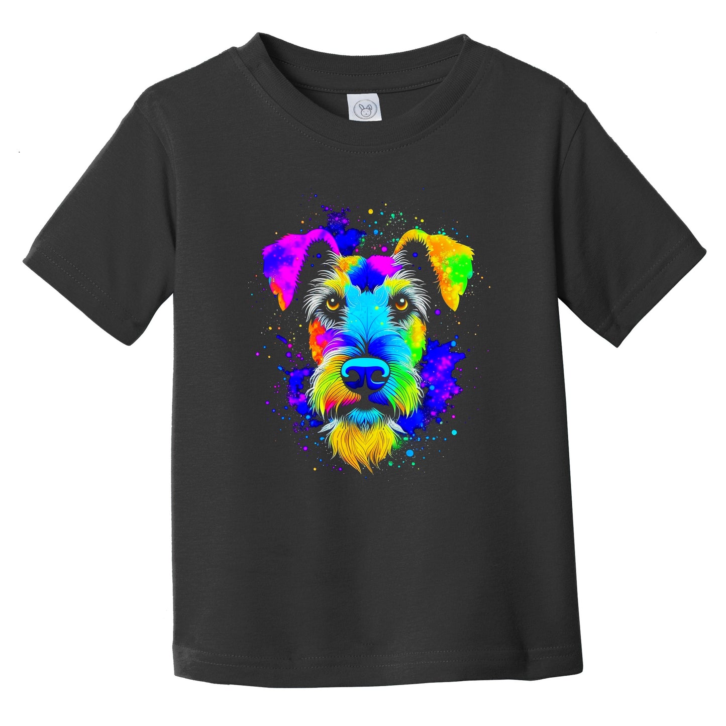 Colorful Bright Wire Fox Terrier Vibrant Psychedelic Dog Art Infant Toddler T-Shirt