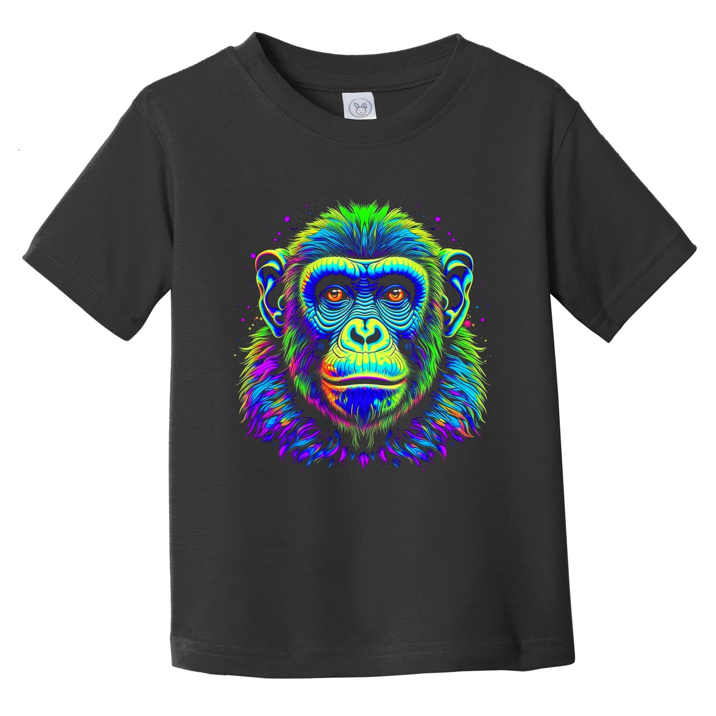 Chimpanzee Vibrant Psychedelic Monkey Chimp Animal Art Infant Toddler T-Shirt