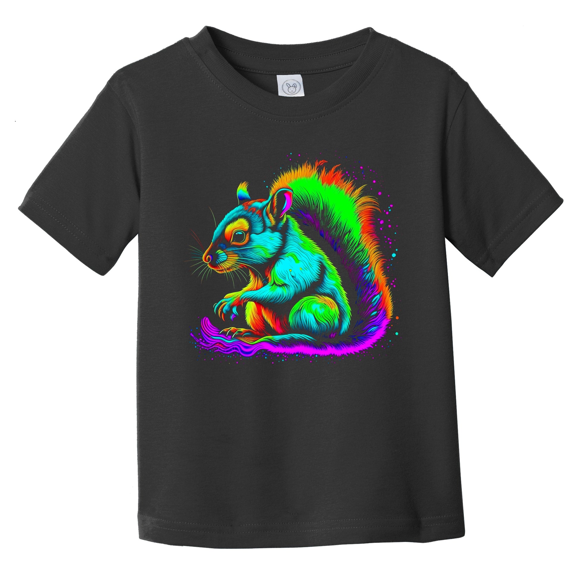 Colorful Bright Squirrel Vibrant Psychedelic Animal Art Infant Toddler T-Shirt