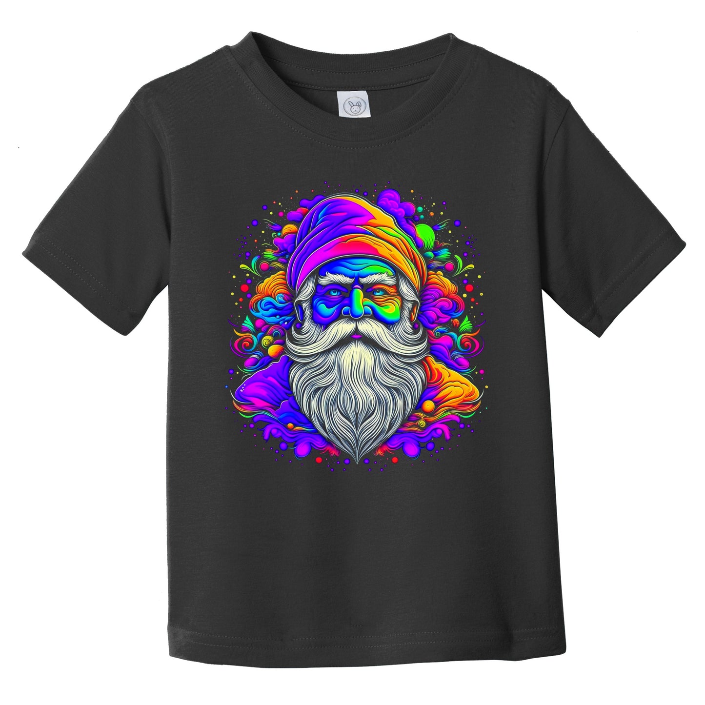 Colorful Bright Santa Claus Psychedelic Christmas Art Infant Toddler T-Shirt