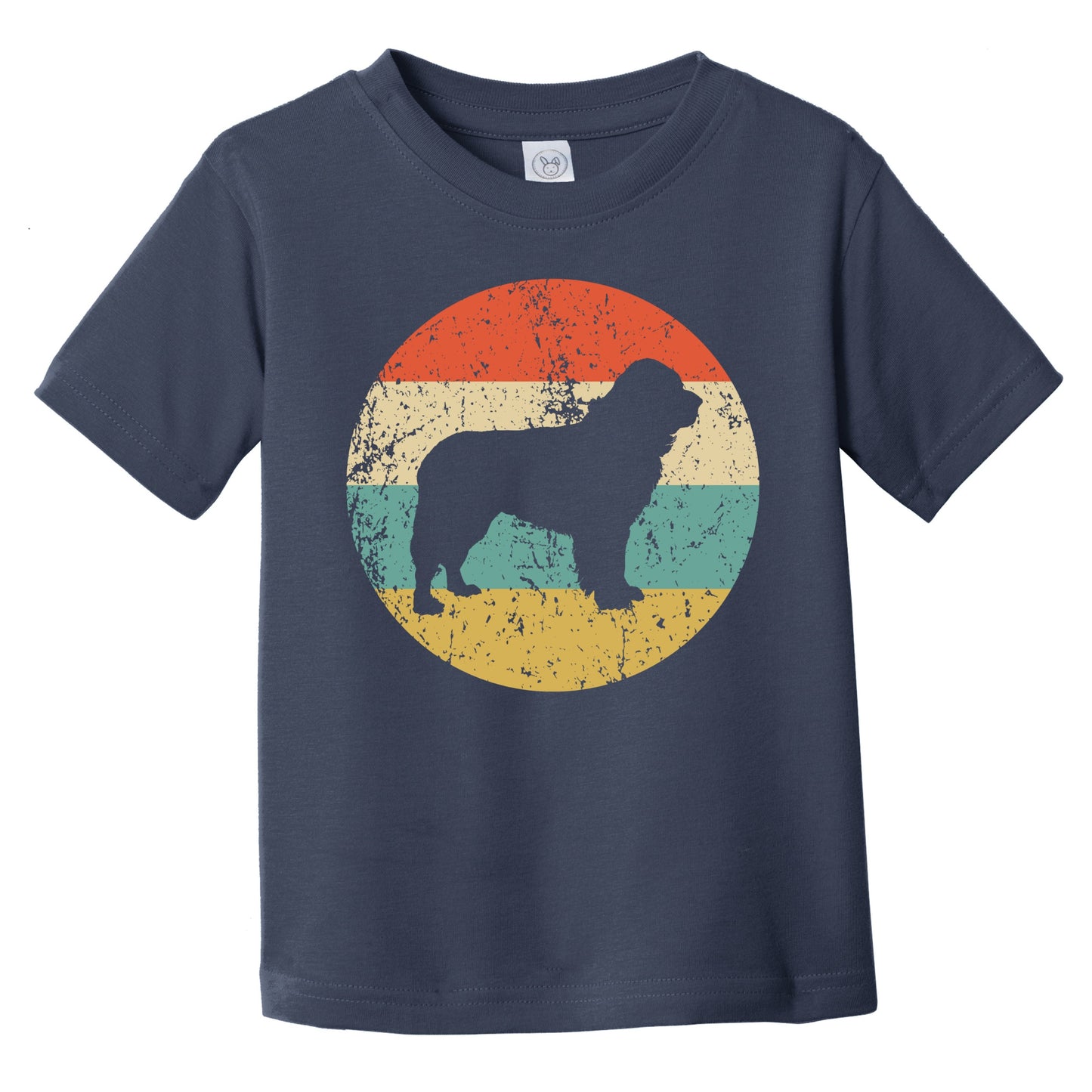Retro Newfoundland Icon Newfie Dog Silhouette Infant Toddler T-Shirt