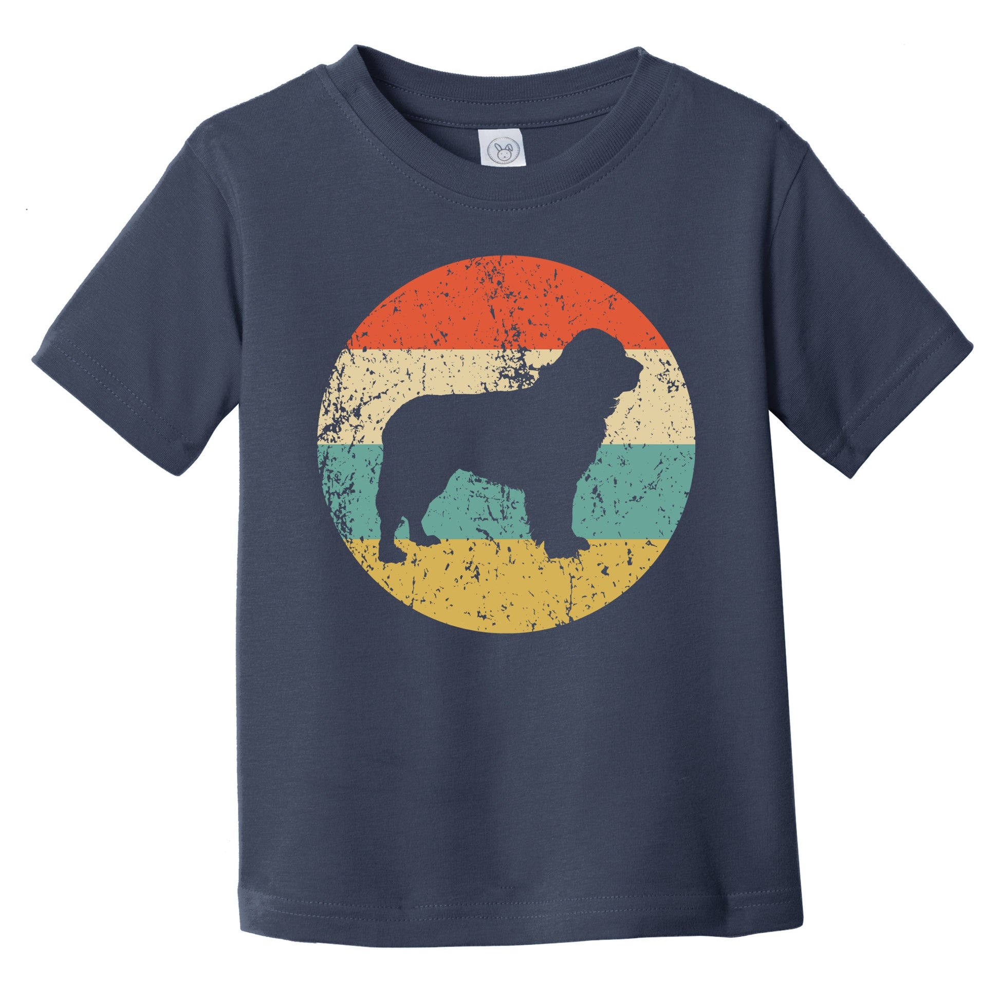 Retro Newfoundland Icon Newfie Dog Silhouette Infant Toddler T-Shirt